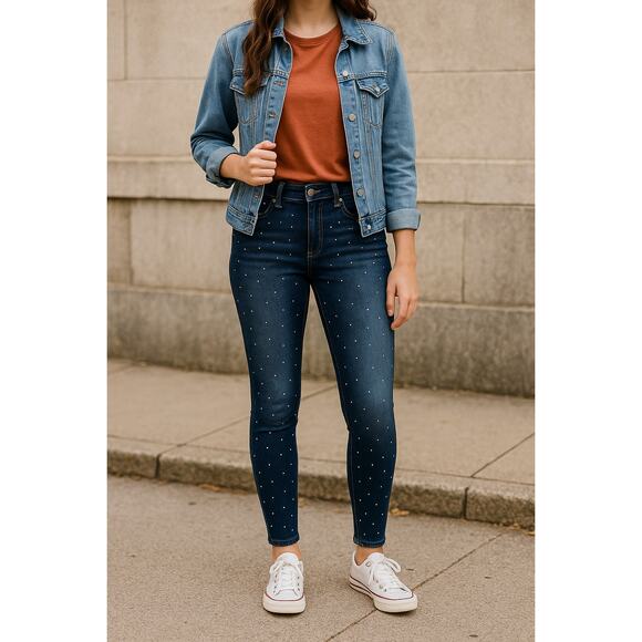 No Boundaries Rhinestone High Rise Skinny Jeans | Teen 7 - Picture 1 of 5